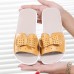 US Size 5  11 Butterfly Knot Leather Breathable Platform Wedges Slippers