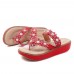 US Szie 5  11 Retro Rhinestone Flowers Soft Slippers Women Summer Shoes