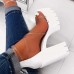 Plus Size Women Clear Back Zipper High  heeled Sandals