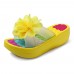 Women Summer Slippers Flip Flops Platform Floral Shoes