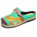 SOCOFY Soft Colorful Embroidered Buckle Folkways Backless Flat Shoes